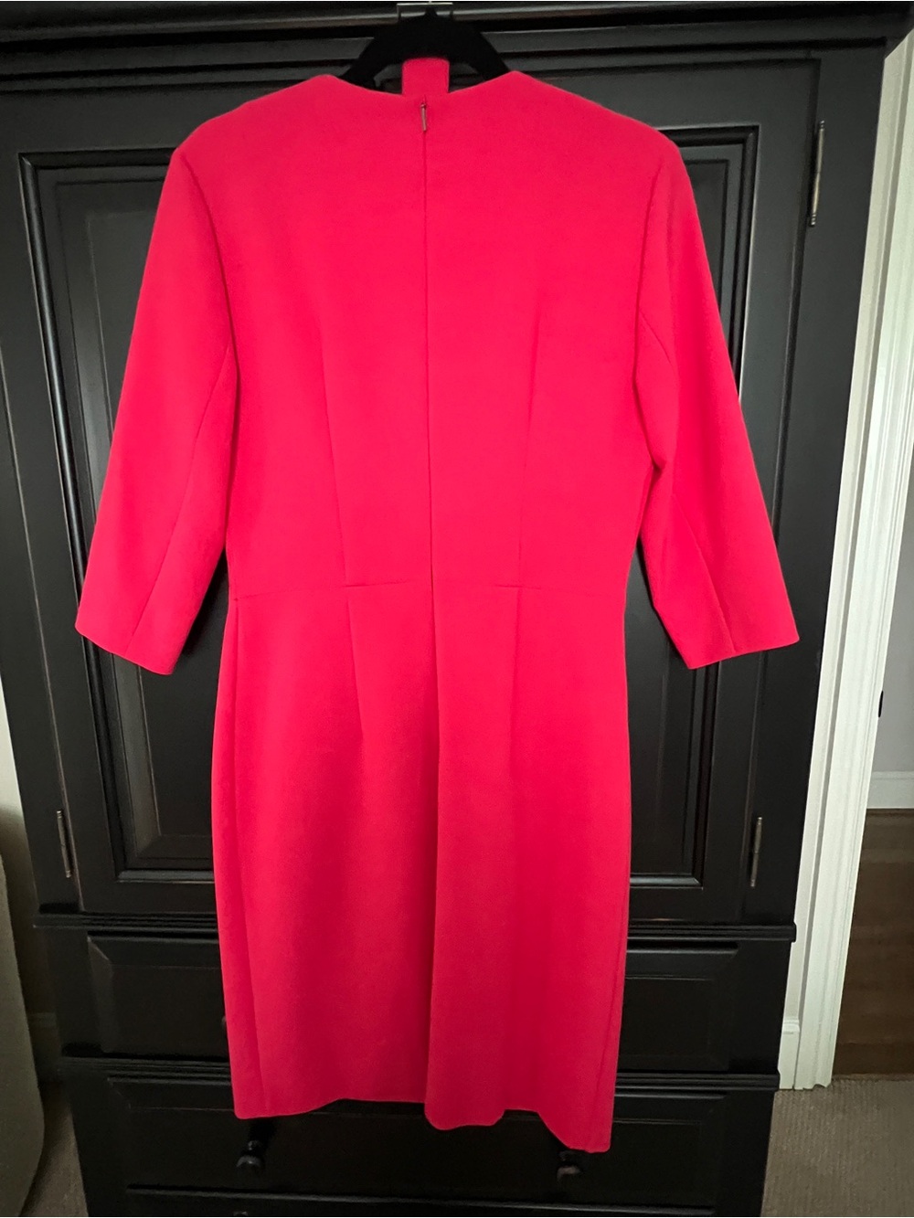 Hugo Boss Vibrant Coral Belted Sheath Dress - Picture 3 of 4